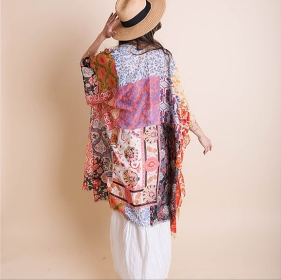 Boho Floral Patchwork Kimono - Picture 1 of 2